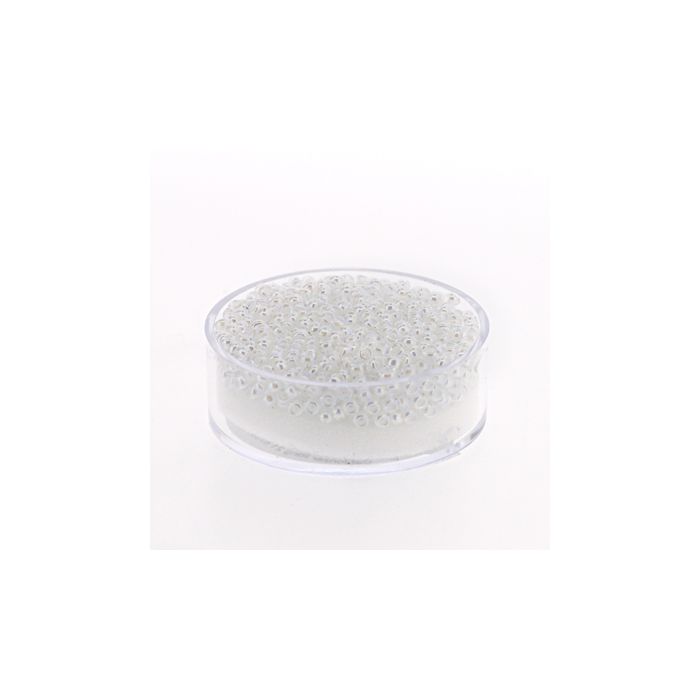 Japanische Miyuki Rocailles col.inside white rainbow 2,2 mm 12 gr