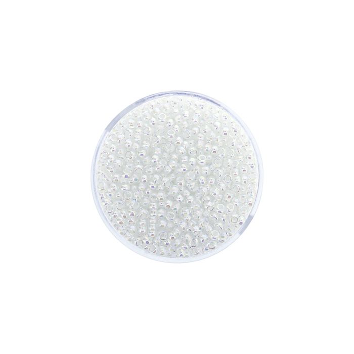 Japanische Miyuki Rocailles col.inside white rainbow 2,2 mm 12 gr