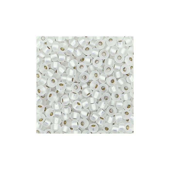 Japanische Miyuki Rocailles silverlined crystal matt 2,2 mm 12 gr