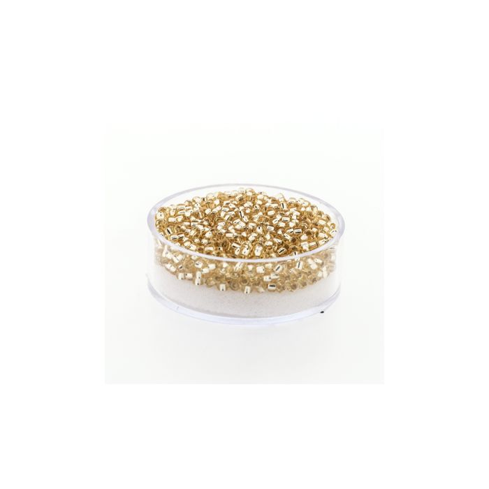 Japanische Miyuki Rocailles silverlined gold 2,2 mm 12 gr