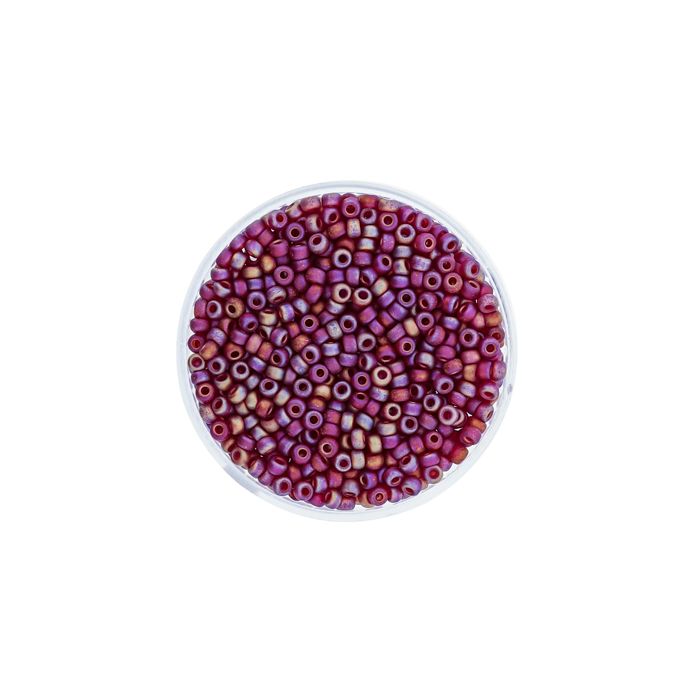 Jap. Miyukirocailles transp.matt siam rainbow 2,2 mm 10 gr, Bild 2 von 3