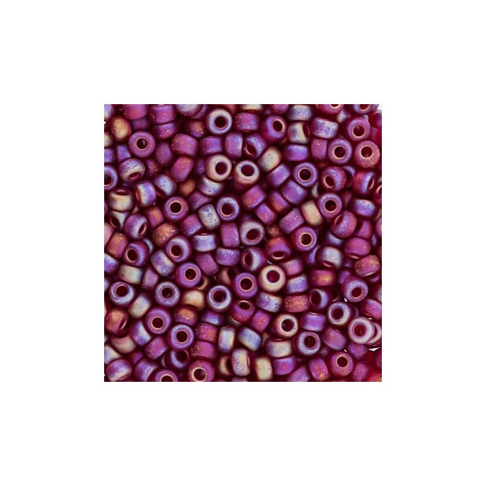 Jap. Miyukirocailles transp.matt siam rainbow 2,2 mm 10 gr, Bild 3 von 3
