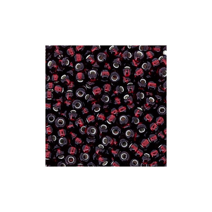 Jap. Miyukirocailles silverlined siam 2,2 mm 12 gr, Bild 3 von 3