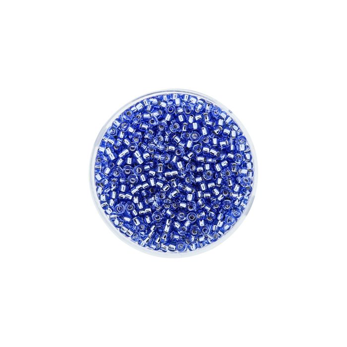 Jap. Miyukirocailles silverlined light safir 2,2 mm 12 gr, Bild 2 von 3