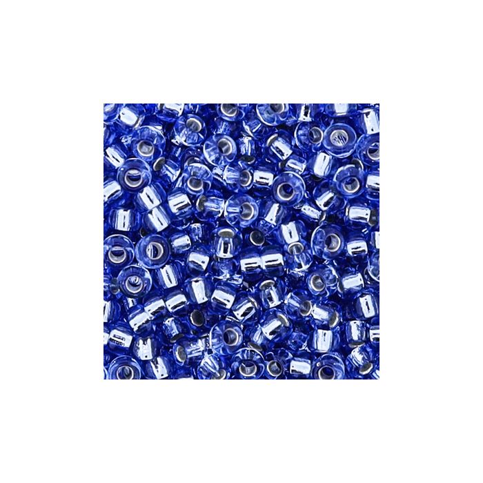 Jap. Miyukirocailles silverlined light safir 2,2 mm 12 gr, Bild 3 von 3