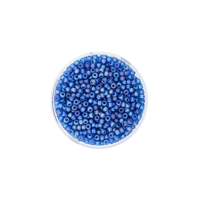 Jap. Miyukirocailles transp.matt blue rainbow 2,2 mm 12 gr, Bild 2 von 3