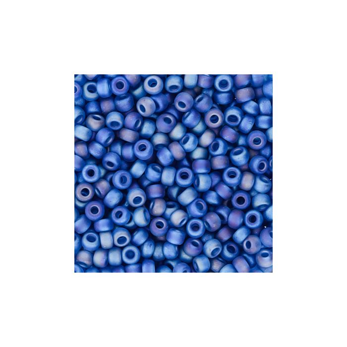 Jap. Miyukirocailles transp.matt blue rainbow 2,2 mm 12 gr, Bild 3 von 3