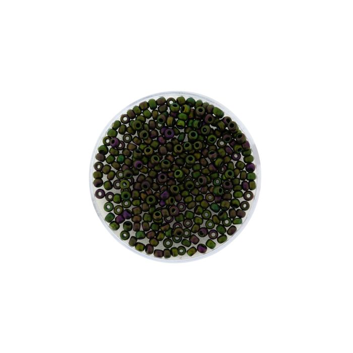 Japanische Miyuki Rocailles metallic matt violett green 2,2 mm 4 gr