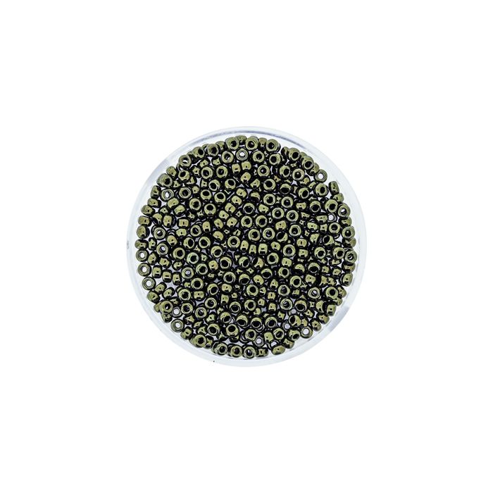 Japanishe Miyuki Rocailles metallic olivine 2,2 mm 5 gr, Bild 2 von 3