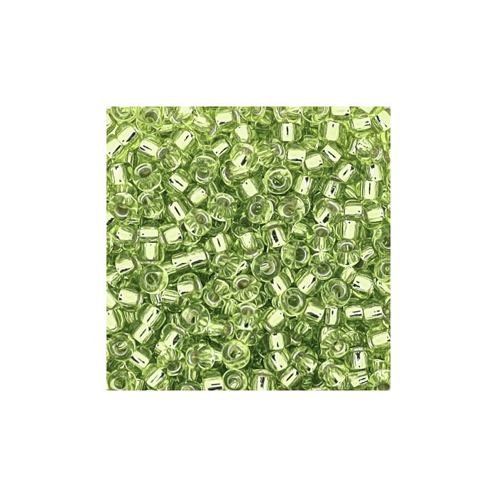 Jap. Miyukirocailles silverlined light olivine 2,2 mm 12 gr