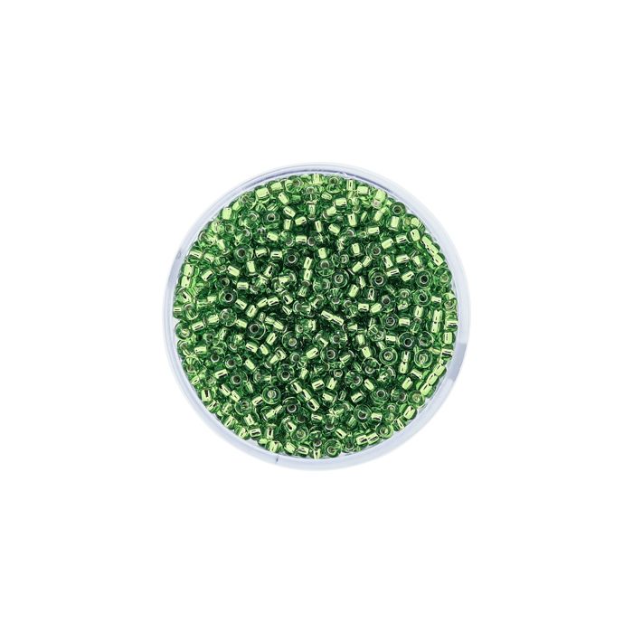 Jap. Miyukirocailles silverlined peridot 2,2 mm 12 gr