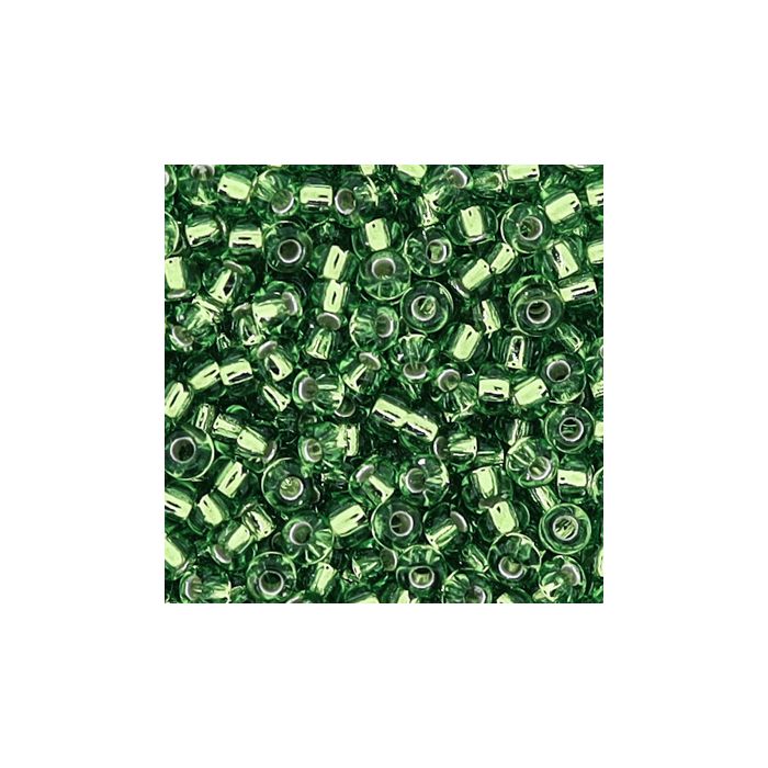 Jap. Miyukirocailles silverlined peridot 2,2 mm 12 gr