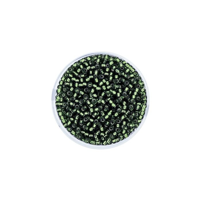 Jap. Miyukirocailles silverlined olivine 2,2 mm 12 gr