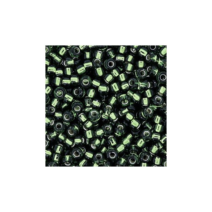 Jap. Miyukirocailles silverlined olivine 2,2 mm 12 gr