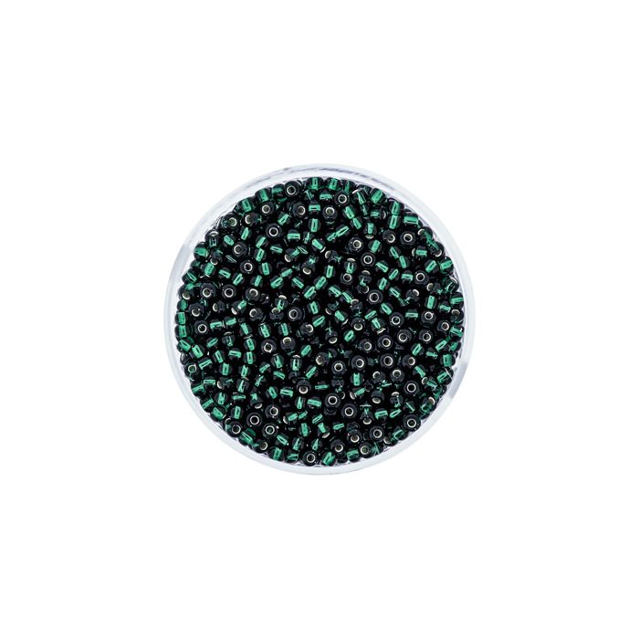 Japanische Miyuki Rocailles silverlined emerald 2,2 mm 12 gr, Bild 2 von 3