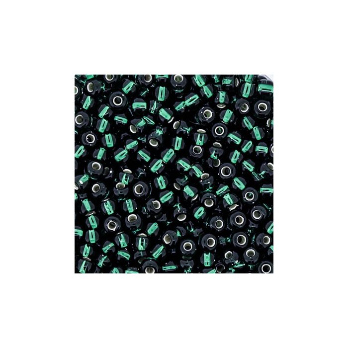 Japanische Miyuki Rocailles silverlined emerald 2,2 mm 12 gr, Bild 3 von 3