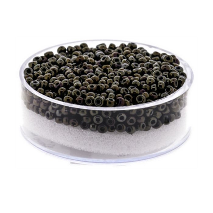 Japanische Miyuki Rocailles metallic green irisierend 2,2 mm 12 gr, Bild 1 von 3