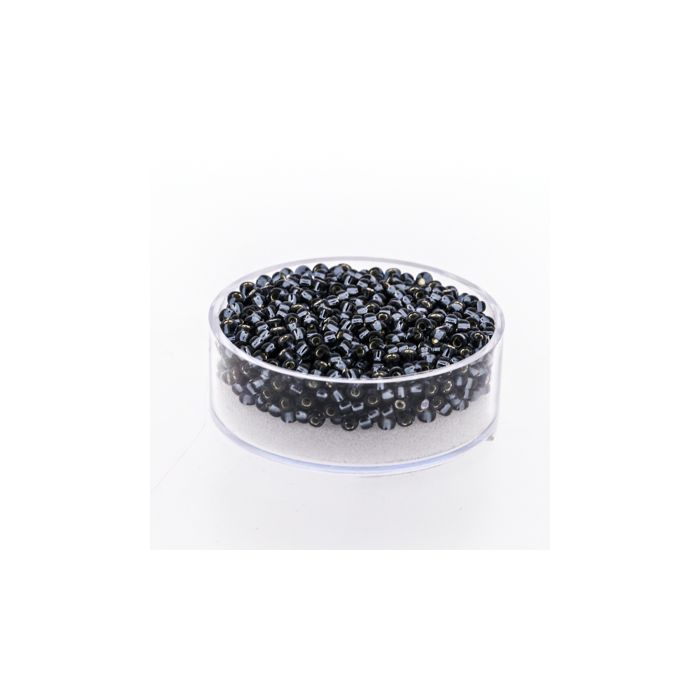 Japanische Miyuki Rocailles silverlined black diamond 2,2 mm 12 gr