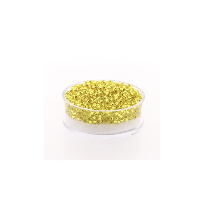 Jap. Miyukirocailles silverlined yellow 2,2 mm 12 gr, Bild 1 von 3