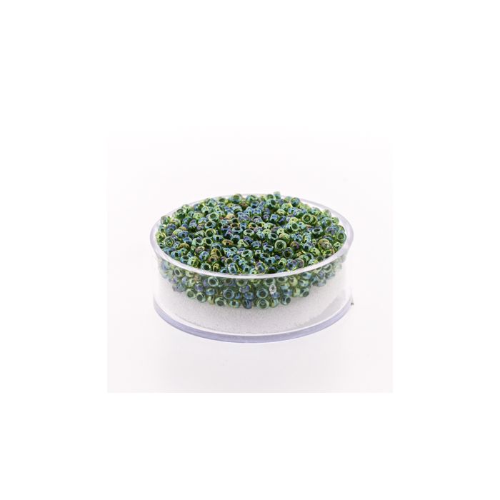 Jap. Miyukirocailles rainbow light green 2,2 mm 12 gr