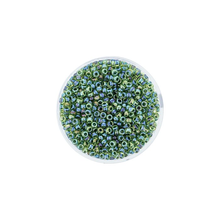 Jap. Miyukirocailles rainbow light green 2,2 mm 12 gr
