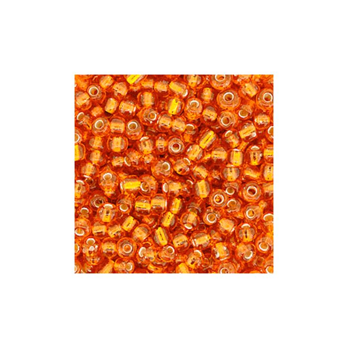Rocailles orange silbereinzug 2,6 mm 17 gr