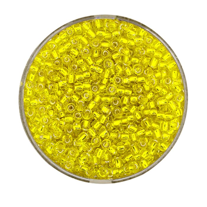Rocailles gelb silbereinzug 2,6 mm 17 gr, Bild 1 von 2