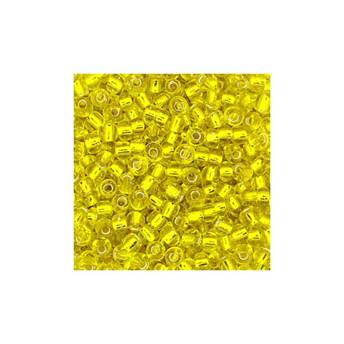Rocailles gelb silbereinzug 2,6 mm 17 gr, Bild 2 von 2
