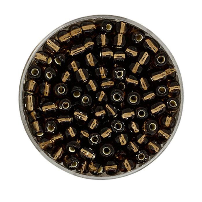 Rocailles dunkelbraun silbereinzug 4 mm 17 gr, Bild 1 von 2