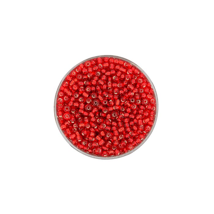 Rocailles rot silbereinzug 2,6 mm 17 gr