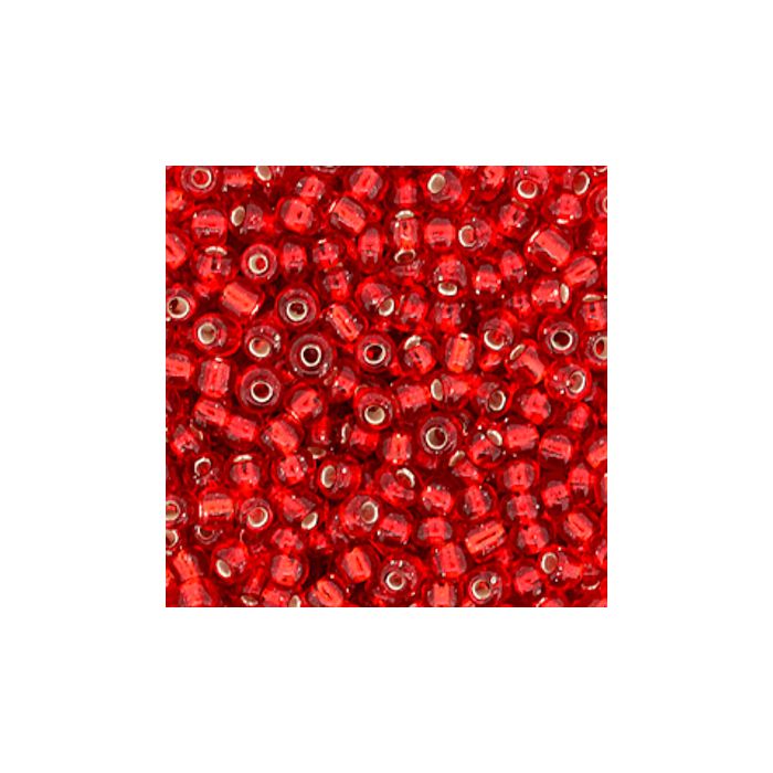 Rocailles rot silbereinzug 2,6 mm 17 gr