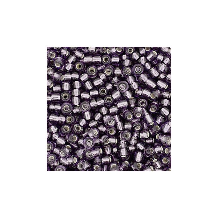 Rocailles lila silbereinzug 2,6 mm 17 gr