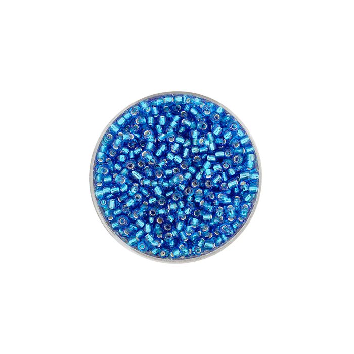 Rocailles blau silbereinzug 2,6 mm 17 gr