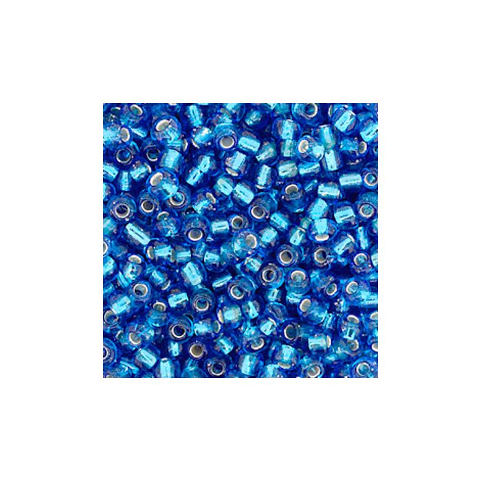 Rocailles blau silbereinzug 2,6 mm 17 gr