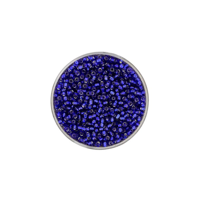 Rocailles dunkelblau silbereinzug 2,6 mm 17 gr
