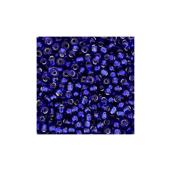 Rocailles dunkelblau silbereinzug 2,6 mm 17 gr