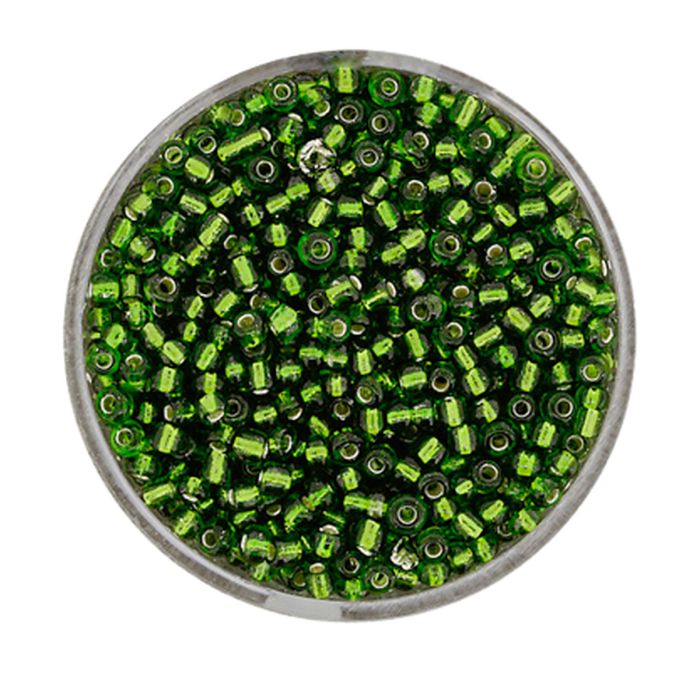 Rocailles oliv silbereinzug 2,6 mm 17 gr, Bild 1 von 2