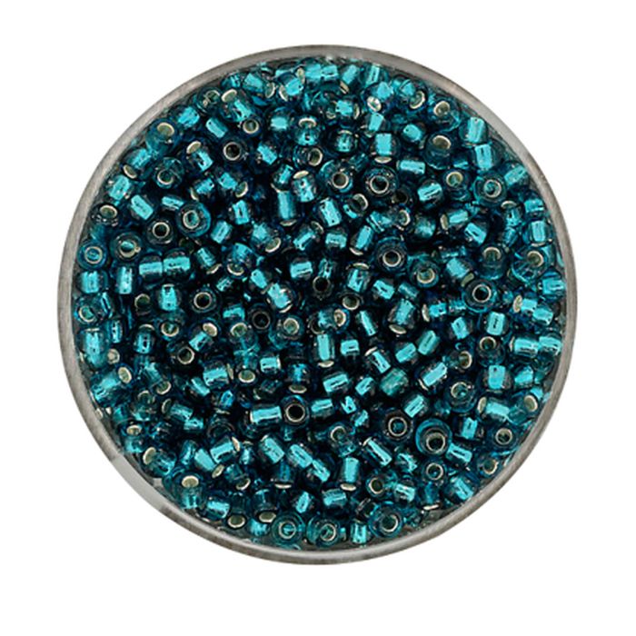 Rocailles petrol silbereinzug 2,6 mm 17 gr, Bild 1 von 2