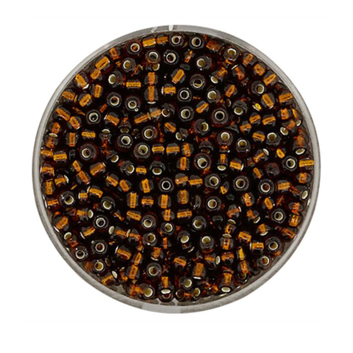 Rocailles dunkelbraun silbereinzug 2,6 mm 17 gr, Bild 1 von 2