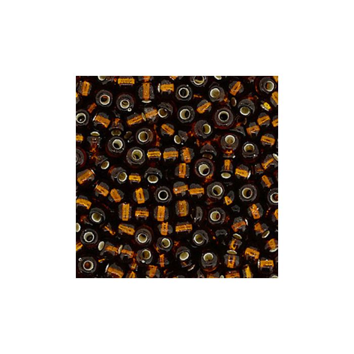 Rocailles dunkelbraun silbereinzug 2,6 mm 17 gr, Bild 2 von 2