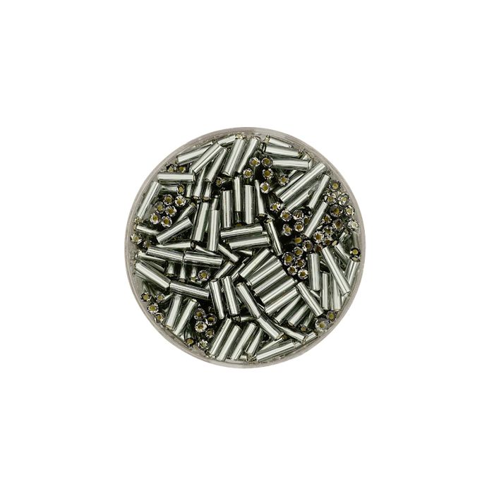 Glasstifte dunkelgrau silbereinzug 6 mm 17 gr, Bild 1 von 2