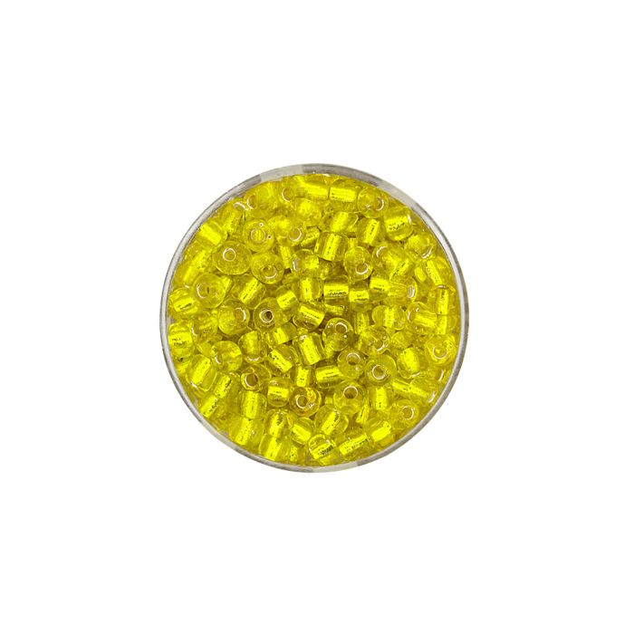 Rocailles gelb silbereinzug 4 mm 17 gr