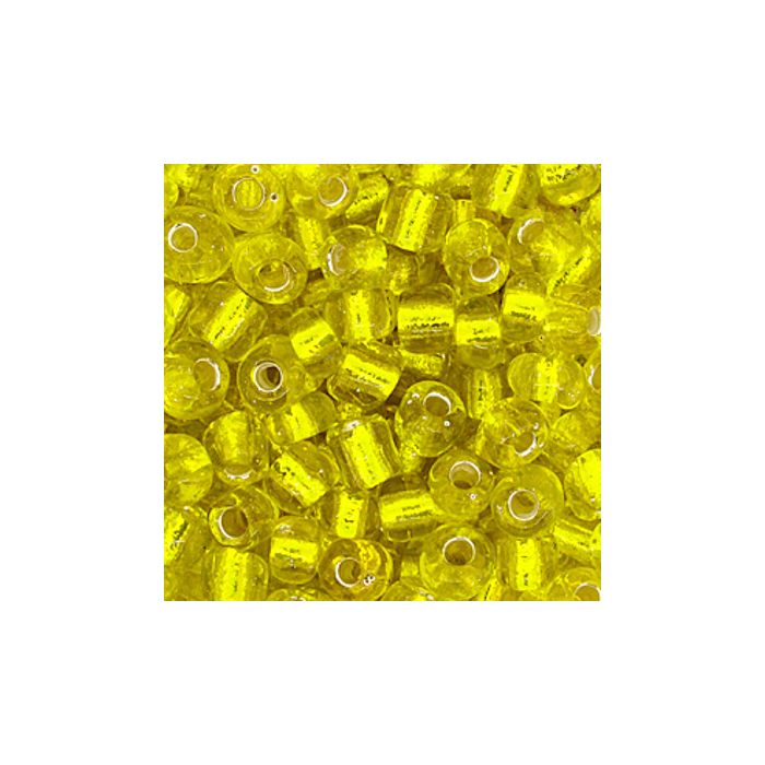 Rocailles gelb silbereinzug 4 mm 17 gr