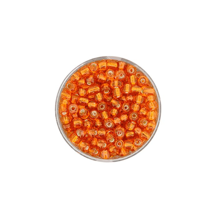 Rocailles orange silbereinzug 4 mm 17 gr