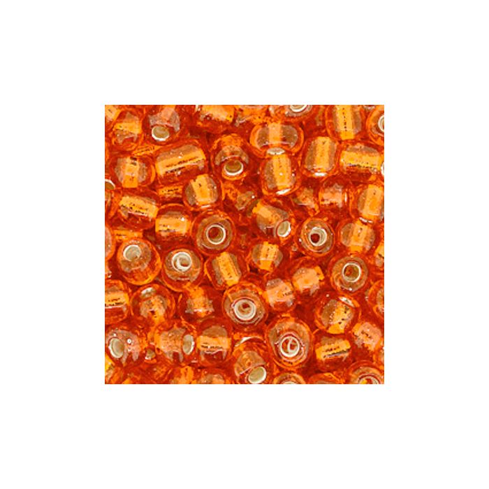 Rocailles orange silbereinzug 4 mm 17 gr