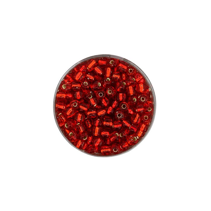 Rocailles rot silbereinzug 4 mm 17 gr