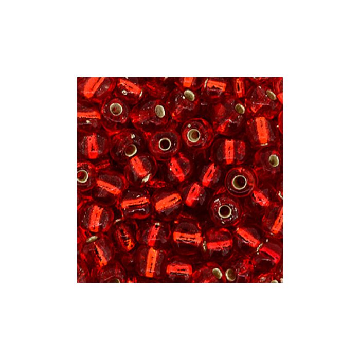 Rocailles rot silbereinzug 4 mm 17 gr