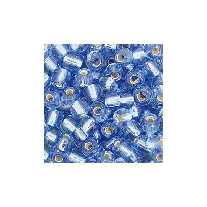 Rocailles hellblau silbereinzug 4 mm 17 gr