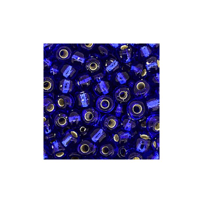 Rocailles dunkelblau silbereinzug 4 mm 17 gr