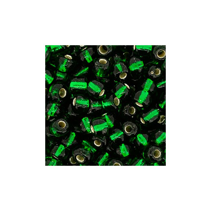 Rocailles dunkelgrün silbereinzug 4 mm 17 gr
